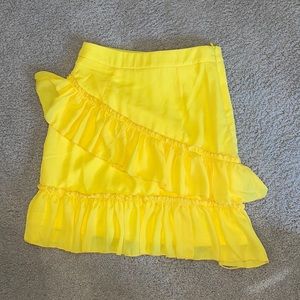 Superdown Yellow Ruffle Skirt
